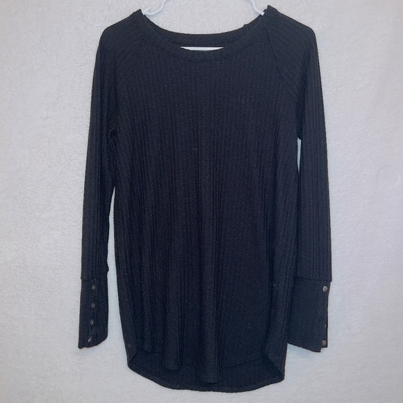 Chaser Black Long Sleeve Thermal Pullover Sweater Top size medium - Picture 1 of 5